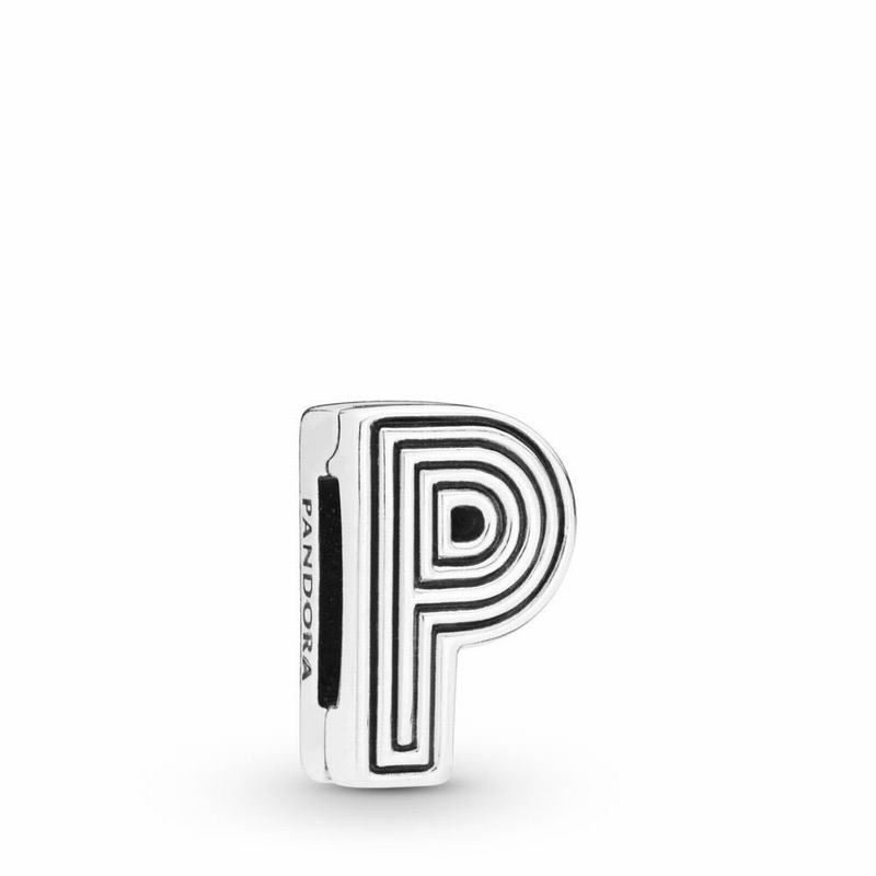 Pandora Reflexions™ Letter P Clip Charm Ireland - Sterling Silver/Silicone - 394021GFS